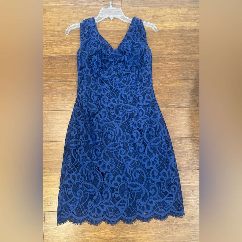 Lilly Pulitzer Elegant Navy Blue Lace Dress